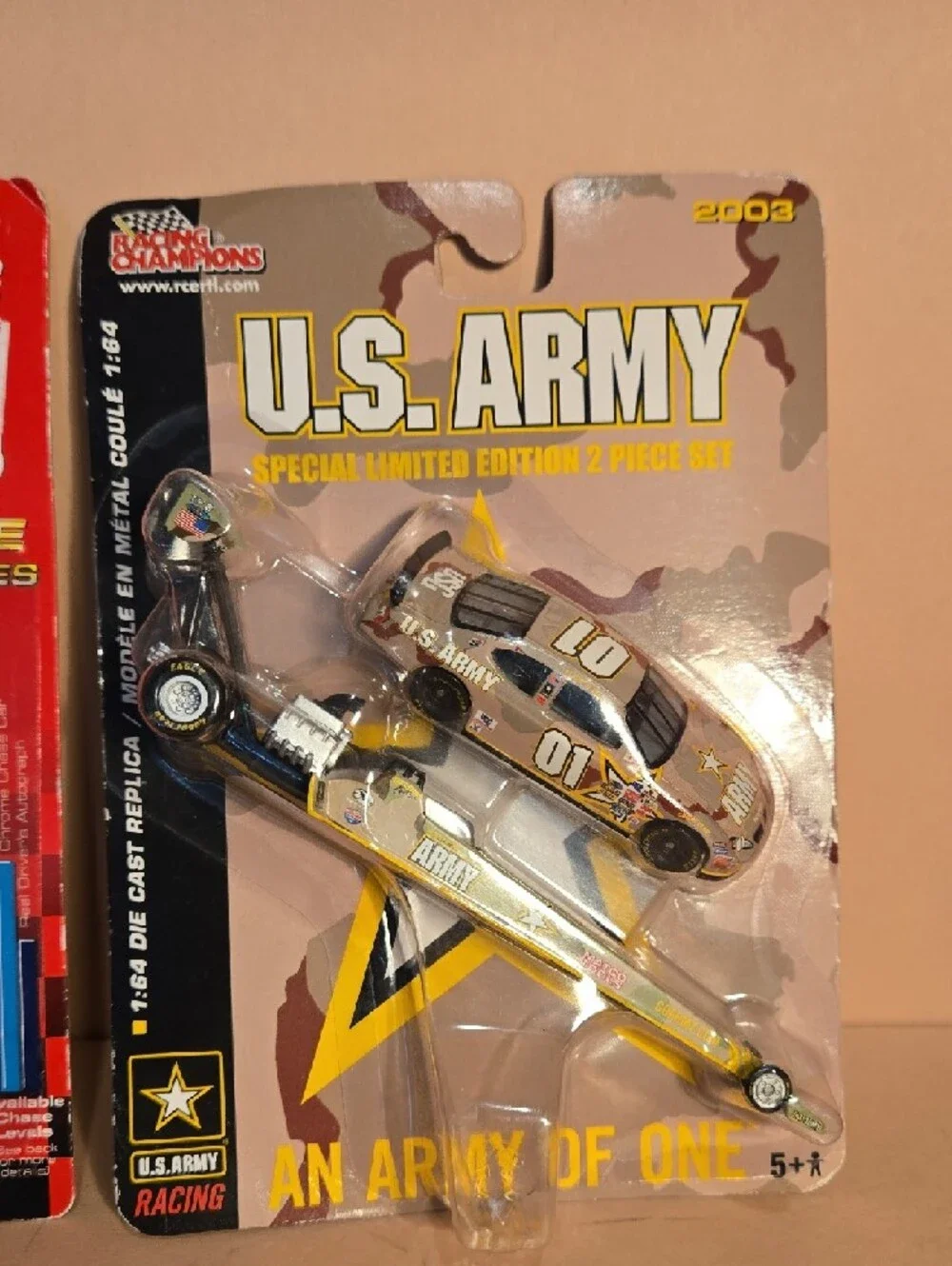 Lot Of 3 NHRA Pro Series & U.S. Army Drag Racing Die-Cast Cars - Gold and Black